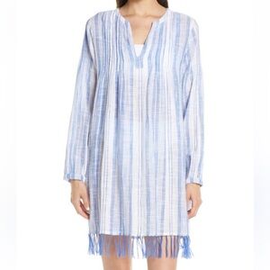Roller Rabbit Light Blue and White Striped Cover-Up